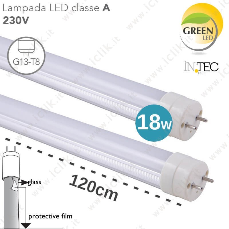 Tubo Neon Led 18W Attacco T8 Lunghezza 120cm – LUMYA-T8-F-18W